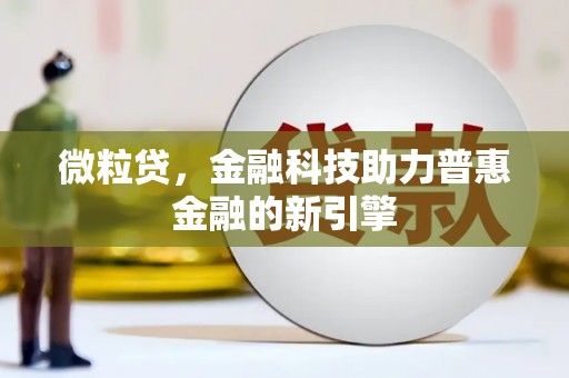 民丰微粒贷，金融科技助力普惠金融的新引擎