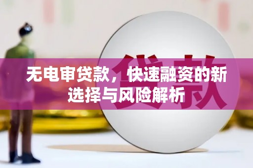 修武无电审贷款，快速融资的新选择与风险解析