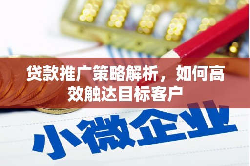 潍城贷款推广策略解析，如何高效触达目标客户