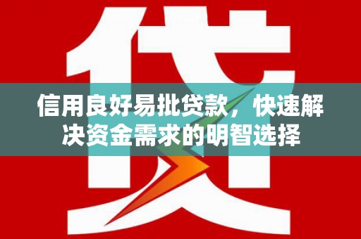 剑阁信用良好易批贷款，快速解决资金需求的明智选择