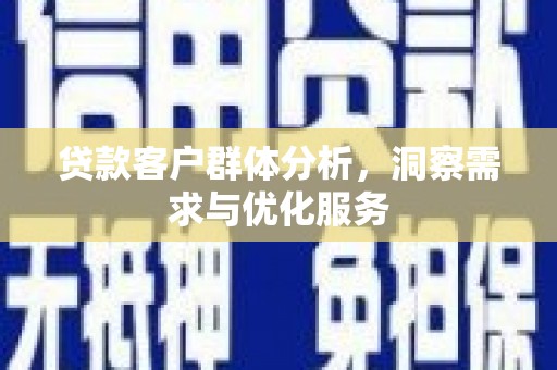 白碱滩贷款客户群体分析，洞察需求与优化服务